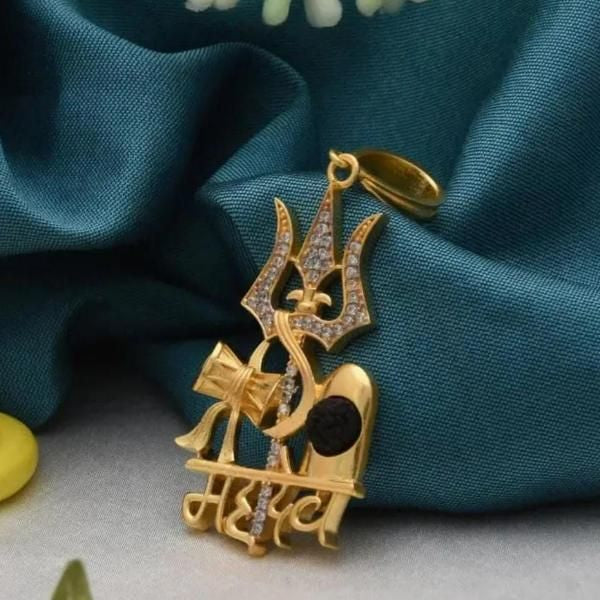 Gold Plated Mahadev Pendant with Chain